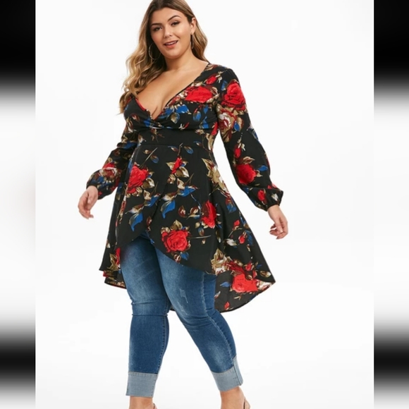 NWT Rose Gal Flower Tunic Top or Dress - Picture 3 of 6